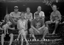 Old-Timey black-and-white photo of the crew